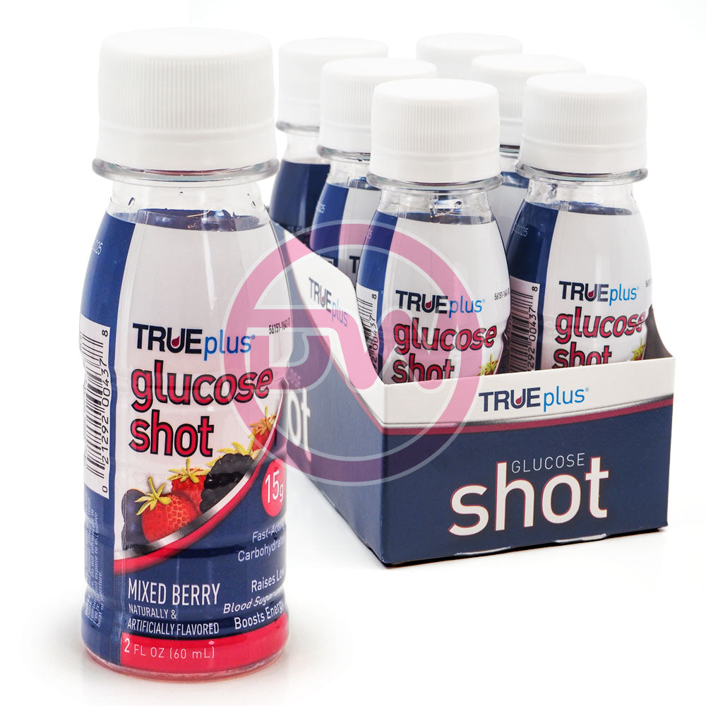 TRUEplus Glucose Shots, Mixed Berry 2 oz - Pack of 6