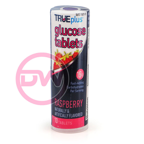 TRUEplus Glucose Tablets - Raspberry 10 ct