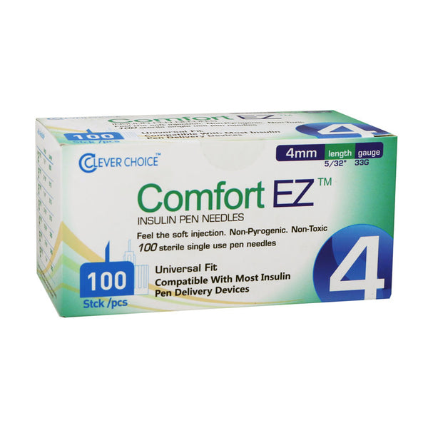  Comfort EZ Insulin Pen Needles, 32G 4mm - 100 per Box : Health  & Household