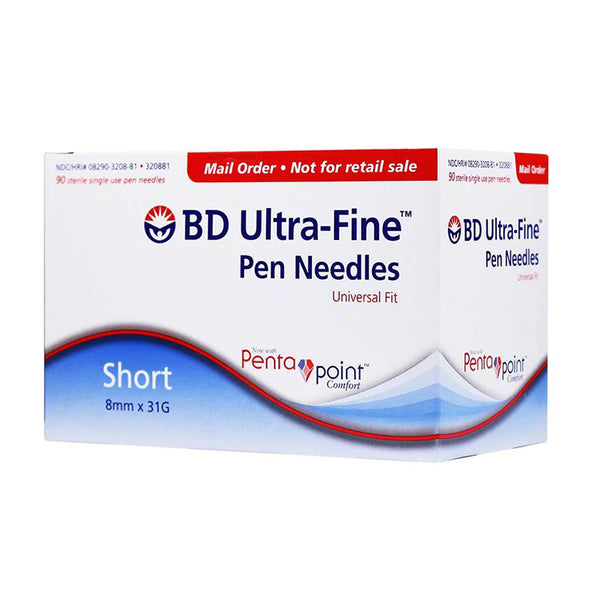 BD Ultra-Fine Short Pen Needles - 31G 8mm 90/BX