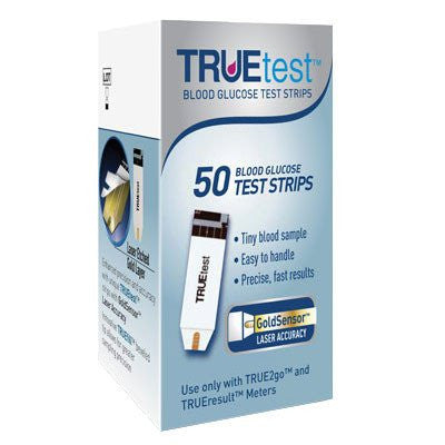 Glucose meter and test strips on a table