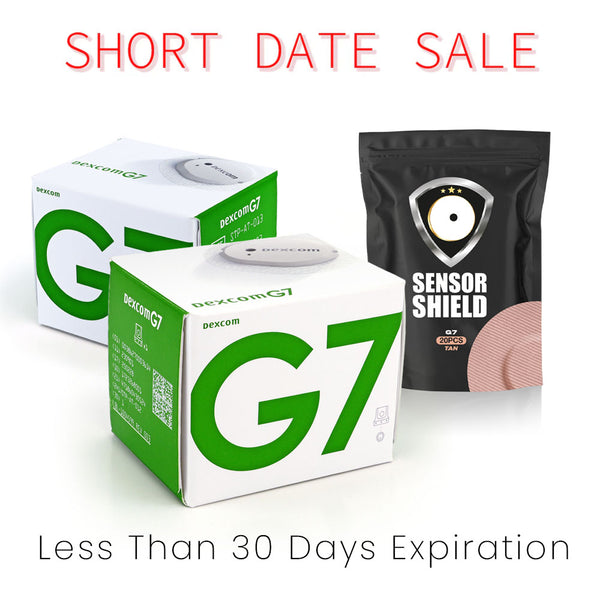 Dexcom G7 Sensor - Pack of 2 (Short-Dated) + 1 Free Sensor Shield Patches (20ct)