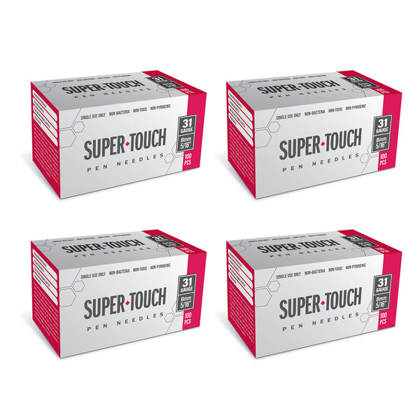 Super Touch Pen Needles - 31G 8mm 100/BX - Pack of 4