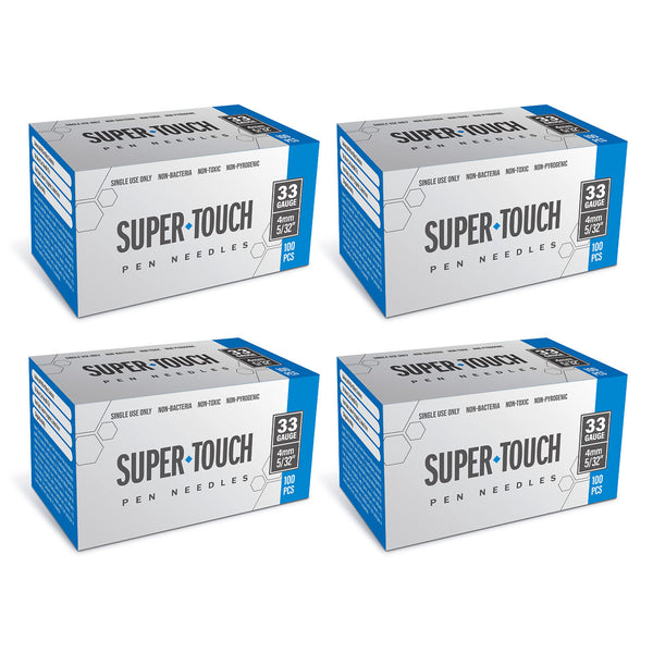 Super Touch Pen Needles - 33G 4mm 100/BX - Pack of 4