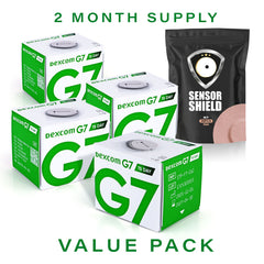 Dexcom G7 Sensor 15 Day - Pack of 4 + Free Sensor Shield Patches (20ct)