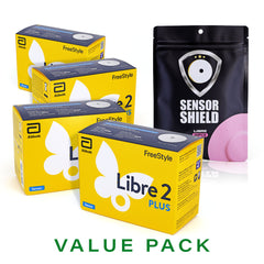 FreeStyle Libre 2 Plus Sensor - Pack of 4 + Free Sensor Shield Patches (20ct)