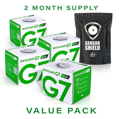 Dexcom G7 Sensor 15 Day - Pack of 4 + Free Sensor Shield Patches (20ct)