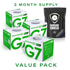 Dexcom G7 Sensor 15 Day - Pack of 4 + Free Sensor Shield Patches (20ct)