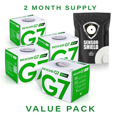 Dexcom G7 Sensor 15 Day - Pack of 4 + Free Sensor Shield Patches (20ct)