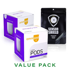 Omnipod 5 - 2 Box Value Pack (10ct) + Free Sensor Shield Patches (20ct)
