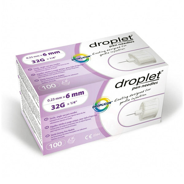 Droplet Pen Needles - 32G 6mm 100/BX