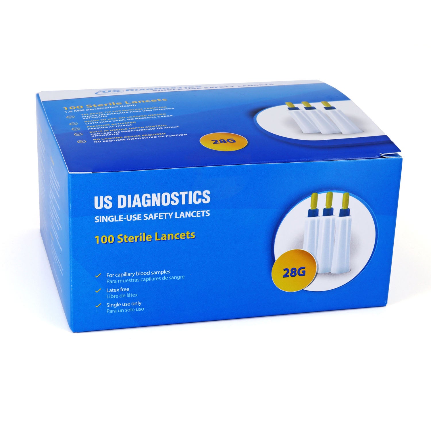 US Diagnostics Safety Lancets 28G - 100ct