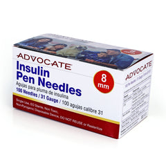 Advocate Insulin Pen Needles - 8mm 31G 100/BX