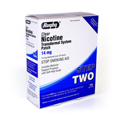 Rugby Nicotine Transdermal Patch, Step 2 to Quit Smoking, 14mg, 14 Count