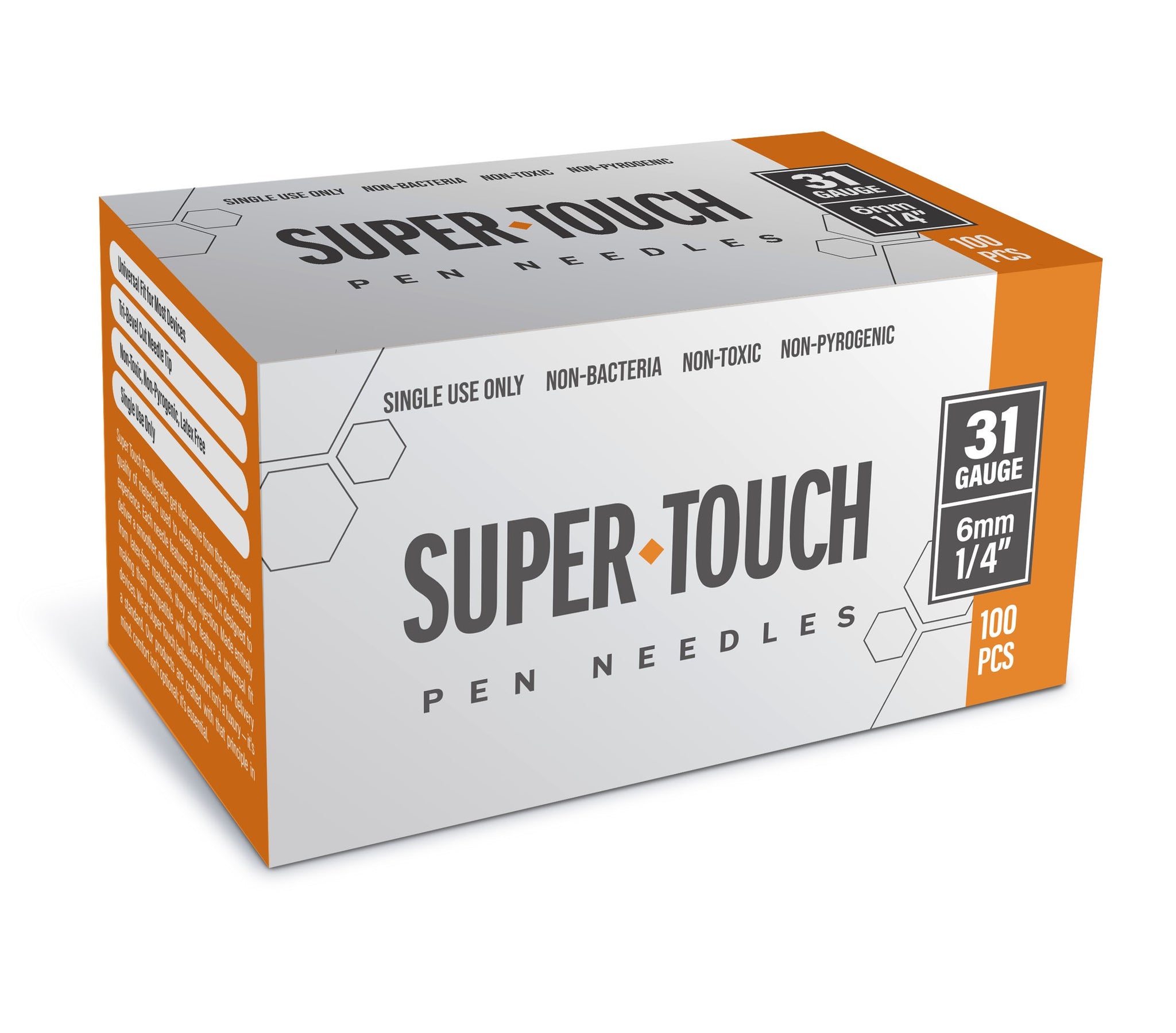 Super Touch Pen Needles - 31G 6mm 100/BX
