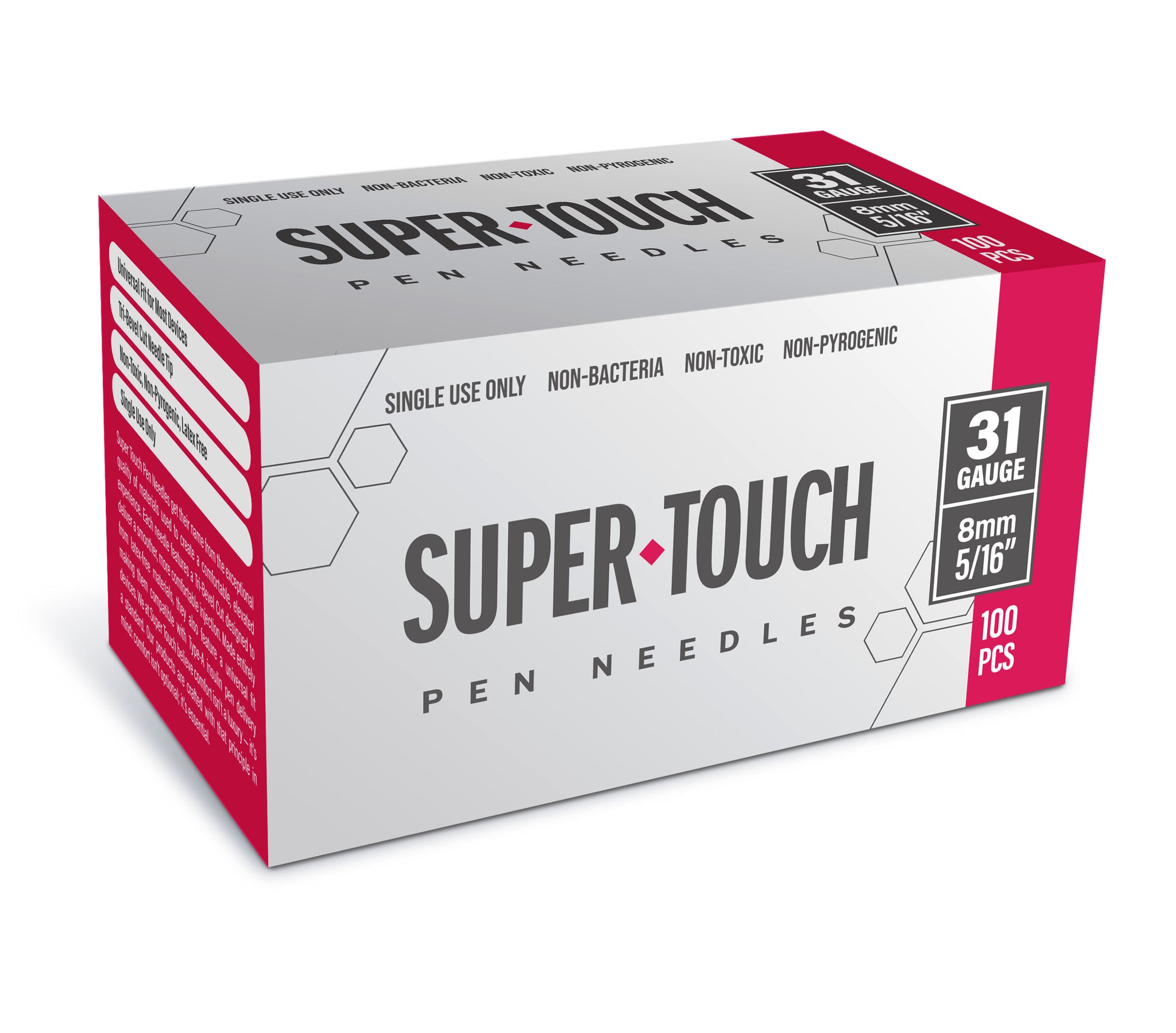 Super Touch Pen Needles - 31G 8mm 100/BX