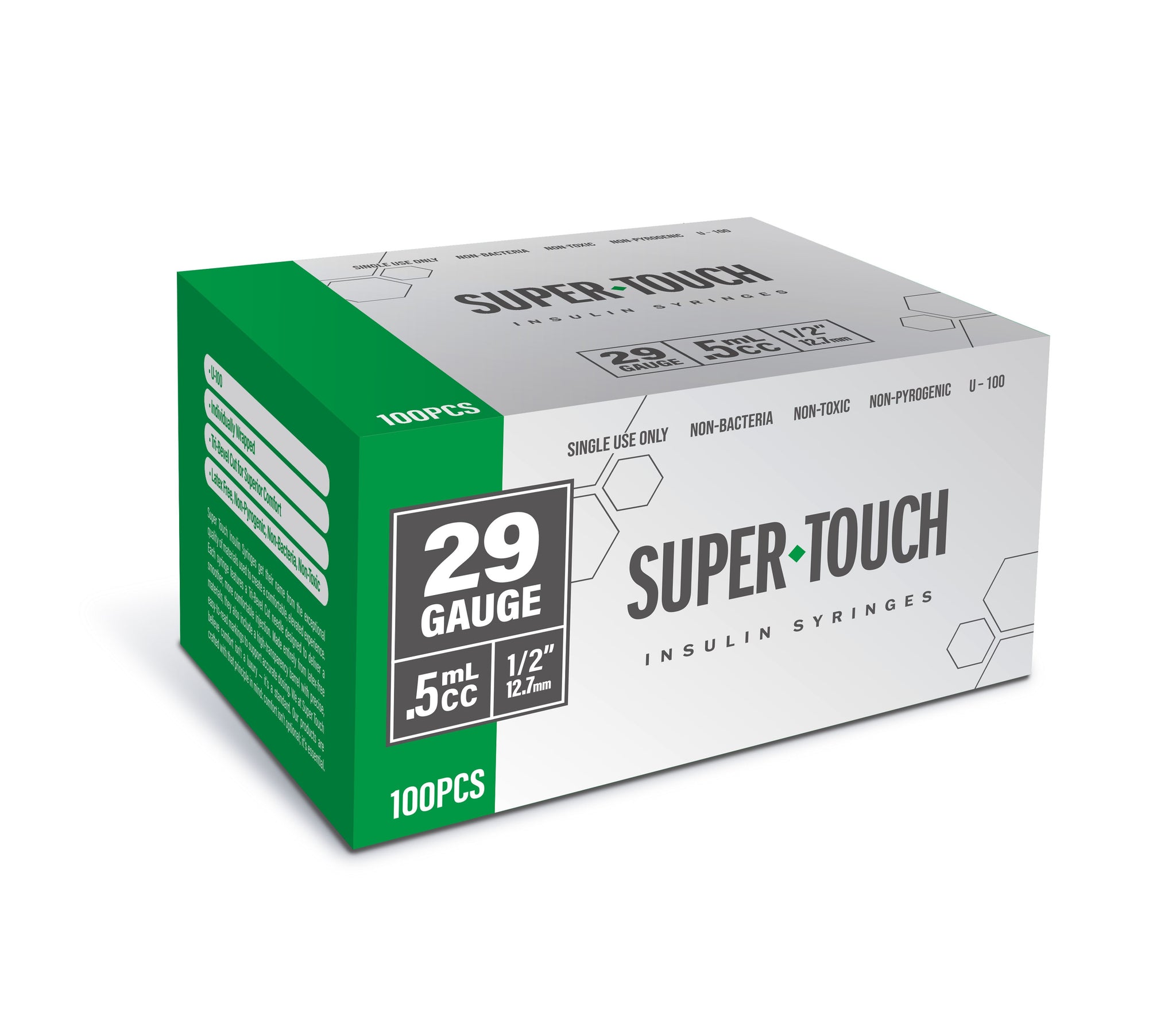 Super Touch Insulin Syringes - 29G .5cc 1/2" 100/bx