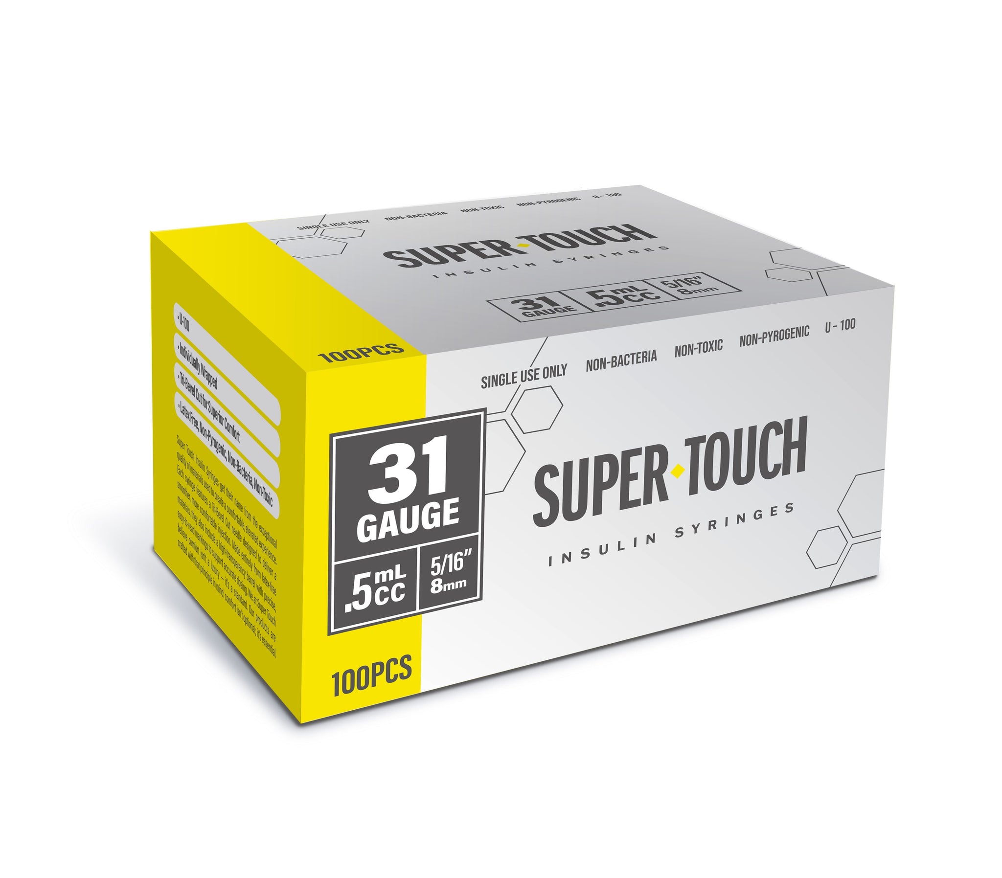 Super Touch Insulin Syringes - 31G .5cc 5/16" 100/bx