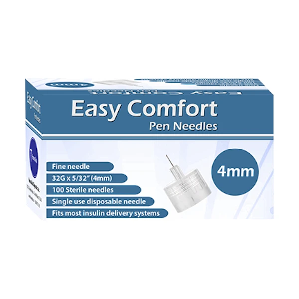 Easy Comfort Insulin Pen Needles 32G 4mm 100ct
