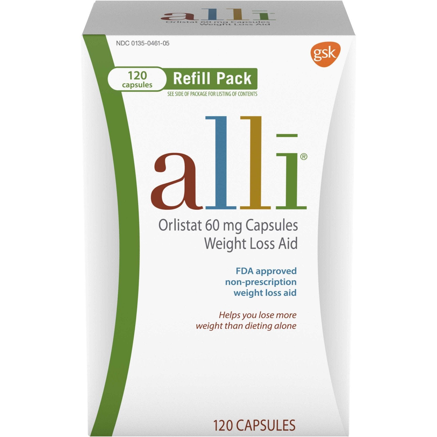 Alli Orlistat 60 mg Capsules Weight Loss Aid Refill Pack - 120ct

