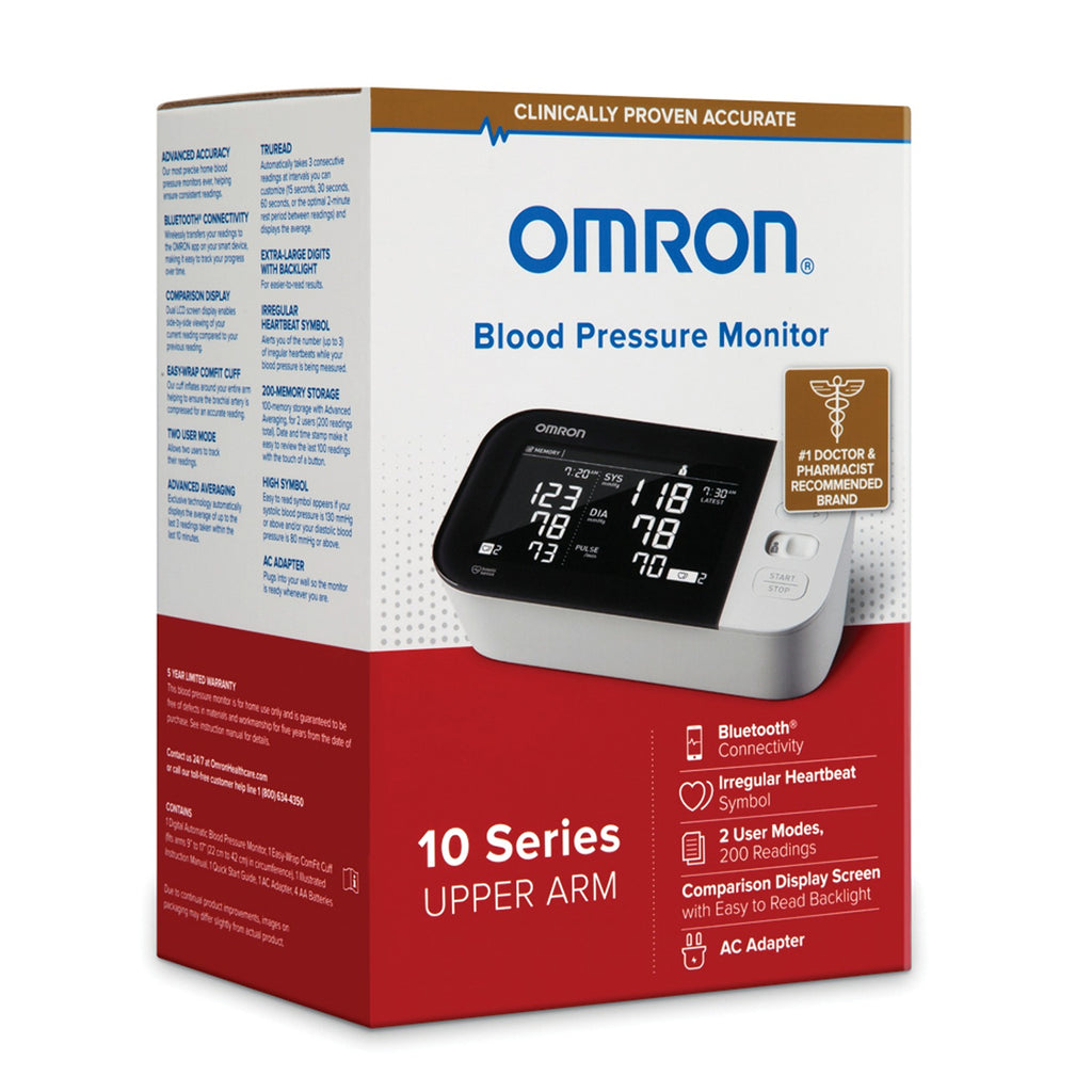 Omron 7 Series Upper Arm Bluetooth Blood Pressure Monitor with AC Adapter