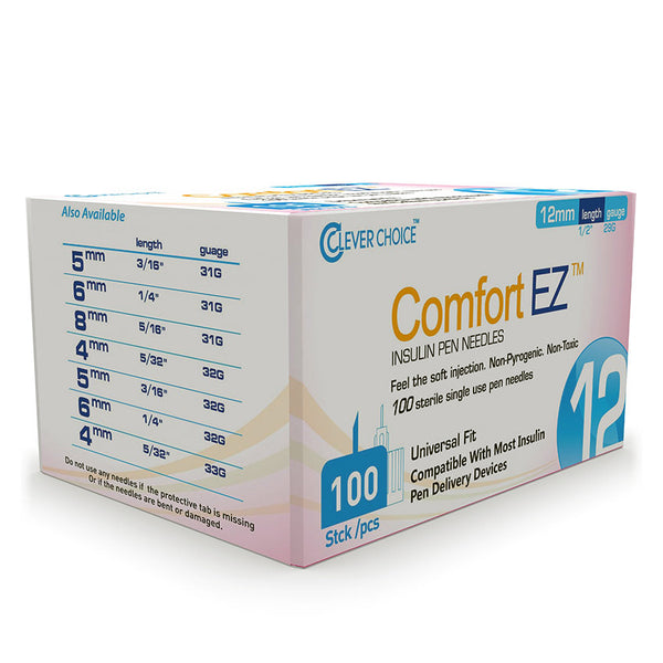 Clever Choice Comfort EZ Insulin Pen Needles - 29G 12mm 100/bx