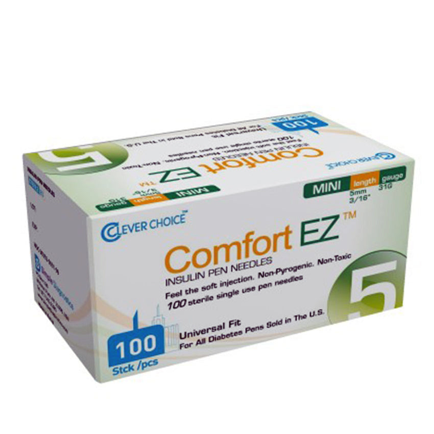 Comfort EZ Pen Needles Mini - 31G 5mm 3/16 - BX 100 - Case of 5