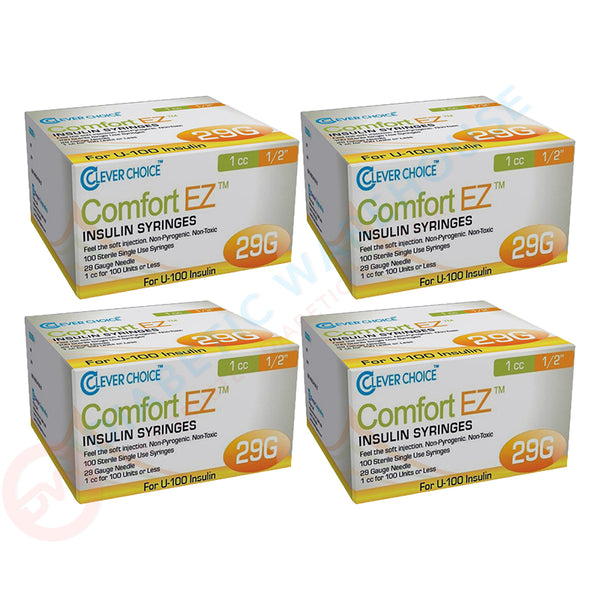 Clever Choice Comfort EZ Insulin Syringes - 29G 1 cc 1/2