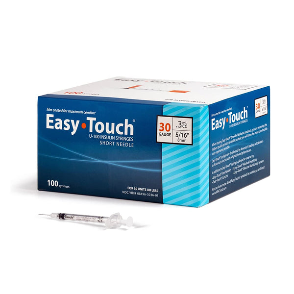 EasyTouch Insulin Syringes - 30G .3cc 5/16" 100/bx