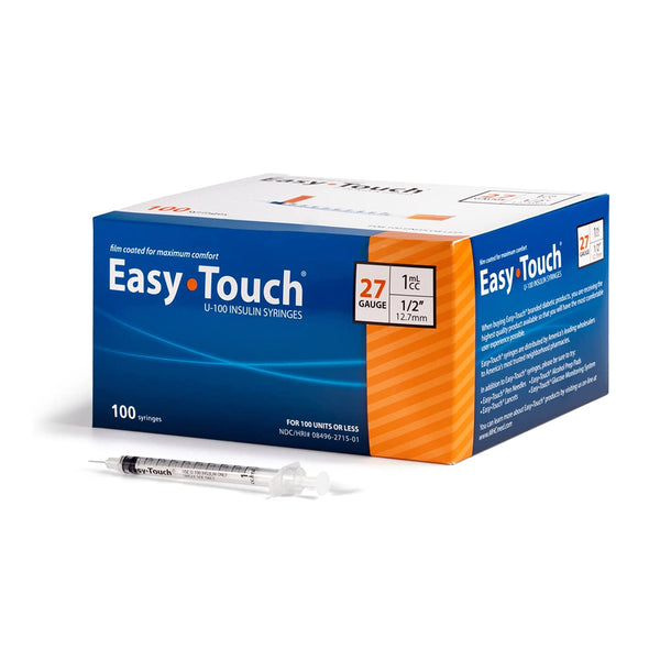 EasyTouch Insulin Syringes - 27G 1cc 1/2" 100/bx