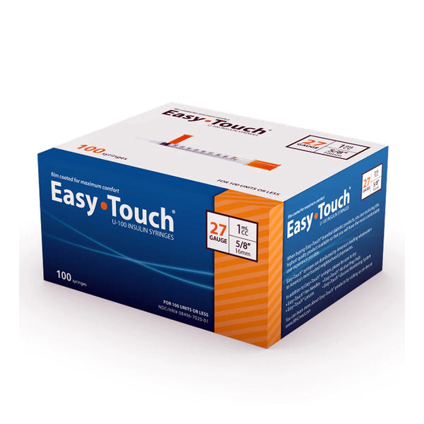 EasyTouch Insulin Syringes - 27G 1cc 5/8" 100/bx
