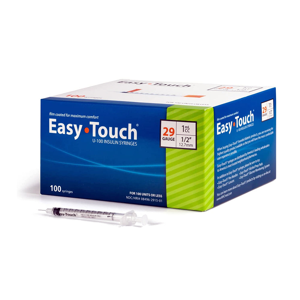 EasyTouch Insulin Syringes - 29G 1cc 1/2" 100/bx