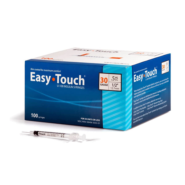 EasyTouch Insulin Syringes - 30G .5cc 1/2" 100/bx
