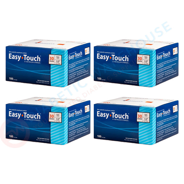 EasyTouch Insulin Syringes - 30G 1cc 1/2" 100/bx - Pack of 4