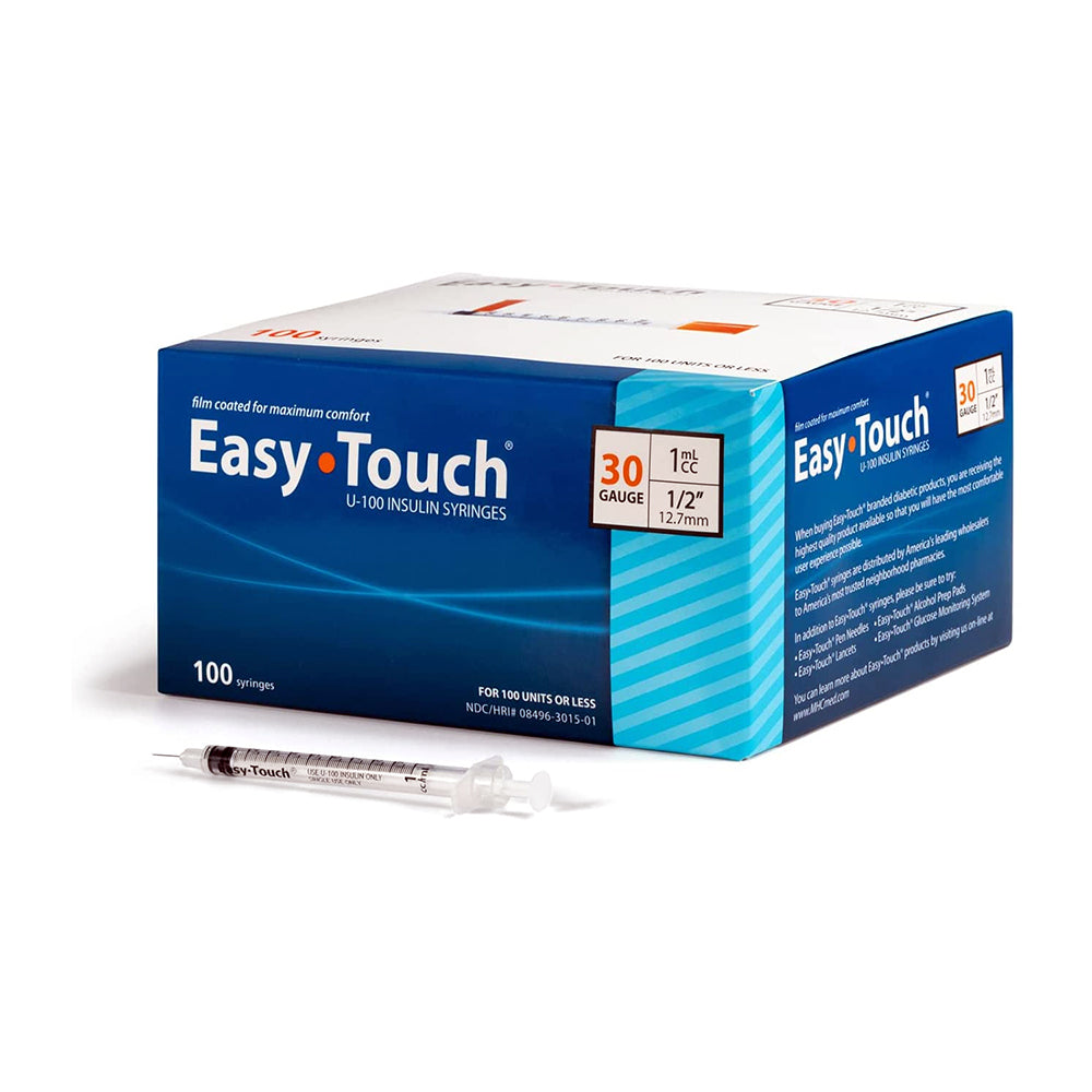 EasyTouch Insulin Syringes - 30G 1cc 1/2" 100/bx
