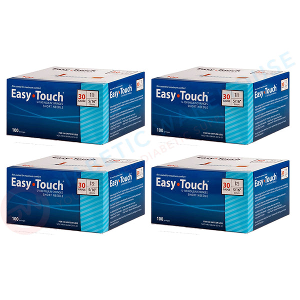 EasyTouch Insulin Syringes - 30G 1cc 5/16" 100/bx - Pack of 4