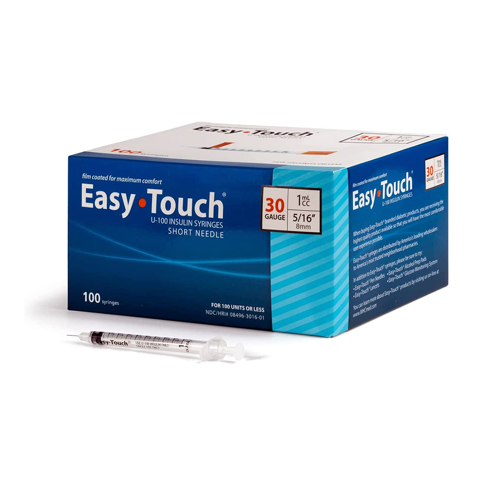 EasyTouch Insulin Syringes - 30G 1cc 5/16" 100/bx