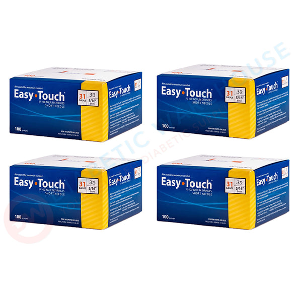 EasyTouch Insulin Syringes - 31G .3cc 5/16" 100/bx - Pack of 4