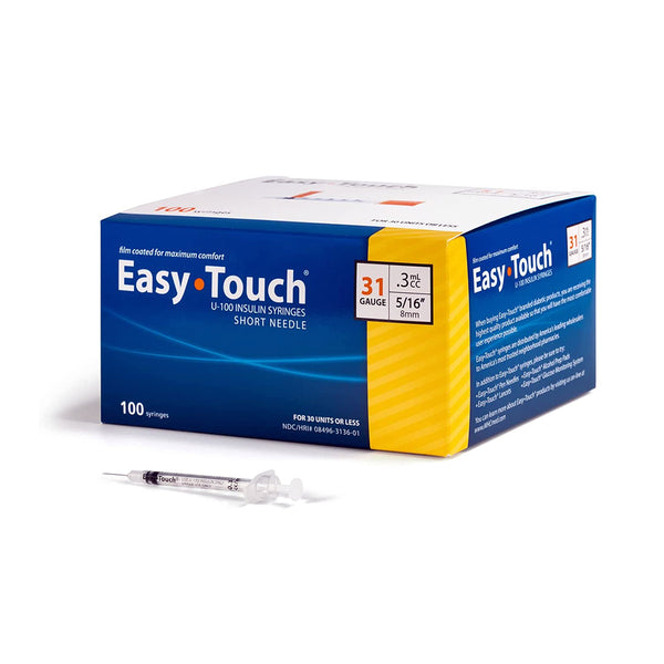 EasyTouch Insulin Syringes - 31G .3cc 5/16" 100/bx