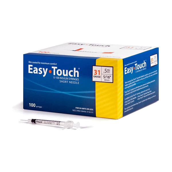 EasyTouch Insulin Syringes - 31G .5cc 5/16" 100/bx