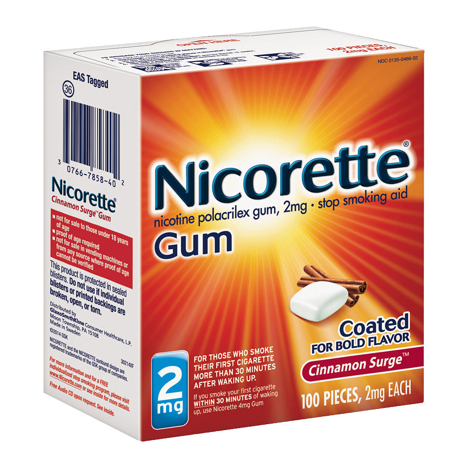 Nicorette Stop Smoking Aid Gum - 2 mg - Cinnamon Surge - 100ct