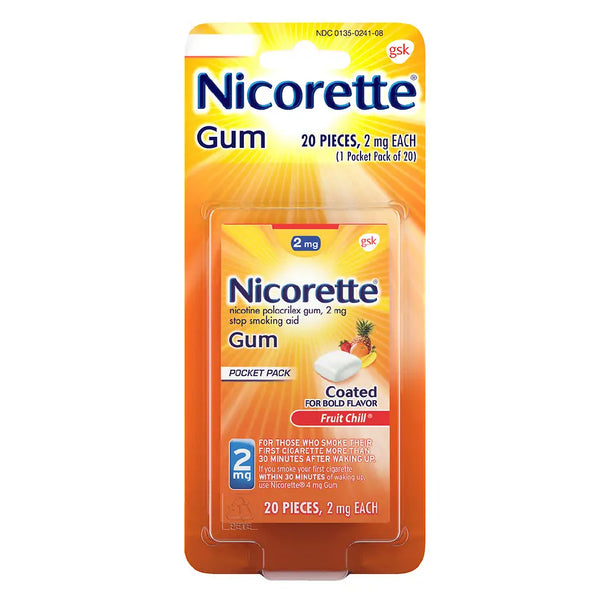 Nicorette Gum - 2mg - Fruit Chill - 20 Pieces