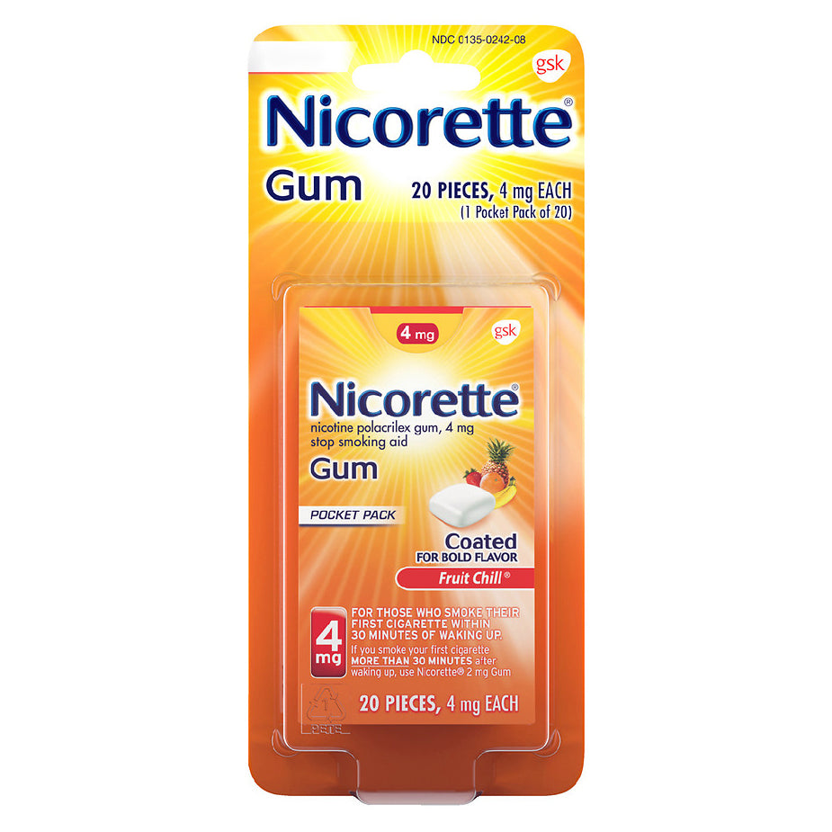 Nicorette Gum - 4mg - Fruit Chill - 20 Pieces