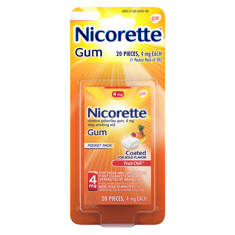 Nicorette 4mg Stop Smoking Aid Nicotine Gum - Fruit Chill