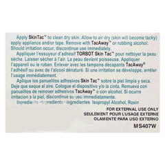 Skin Tac Adhesive Wipes Directions