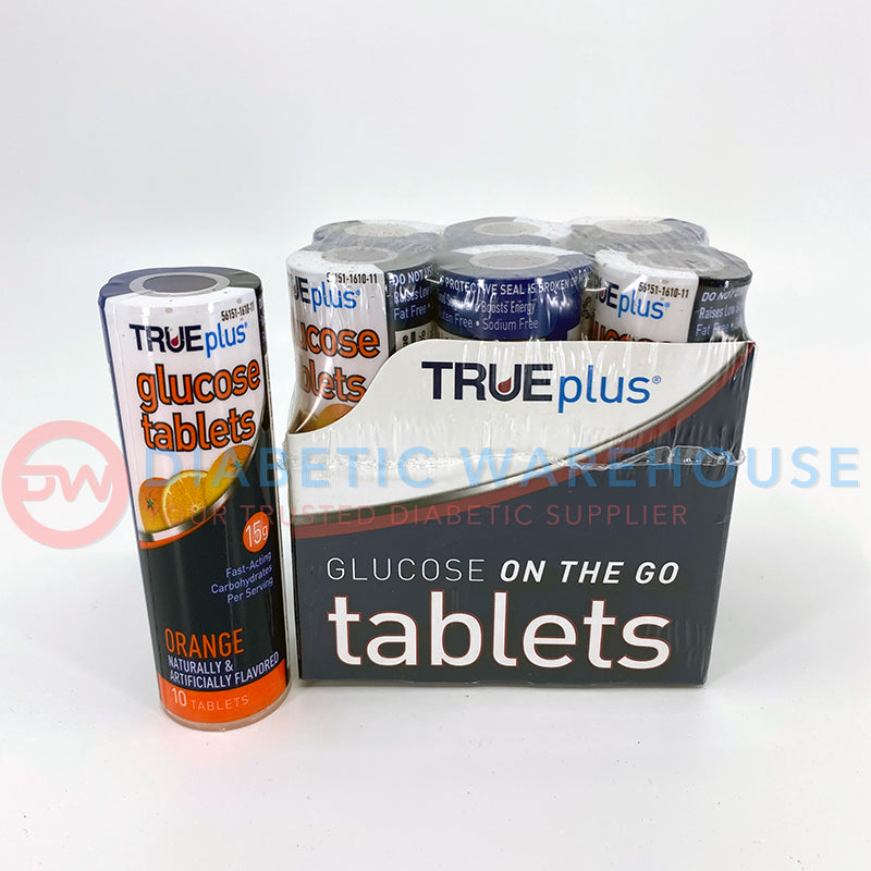 TRUEplus Glucose Tablets, Orange 10 ct - Pack of 6