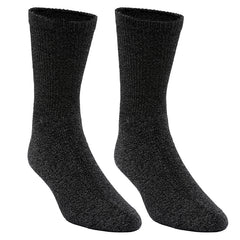 Twisted Yarn Diabetic Crew Socks - Black Heather