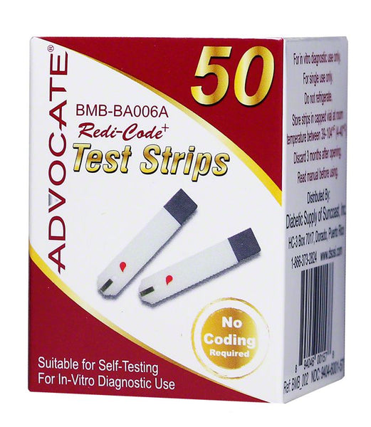 Advocate Redi-Code Plus Glucose Test Strips 50ct