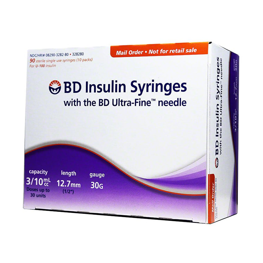 BD Ultra-Fine Insulin Syringes - 30G 3/10cc 12.7mm