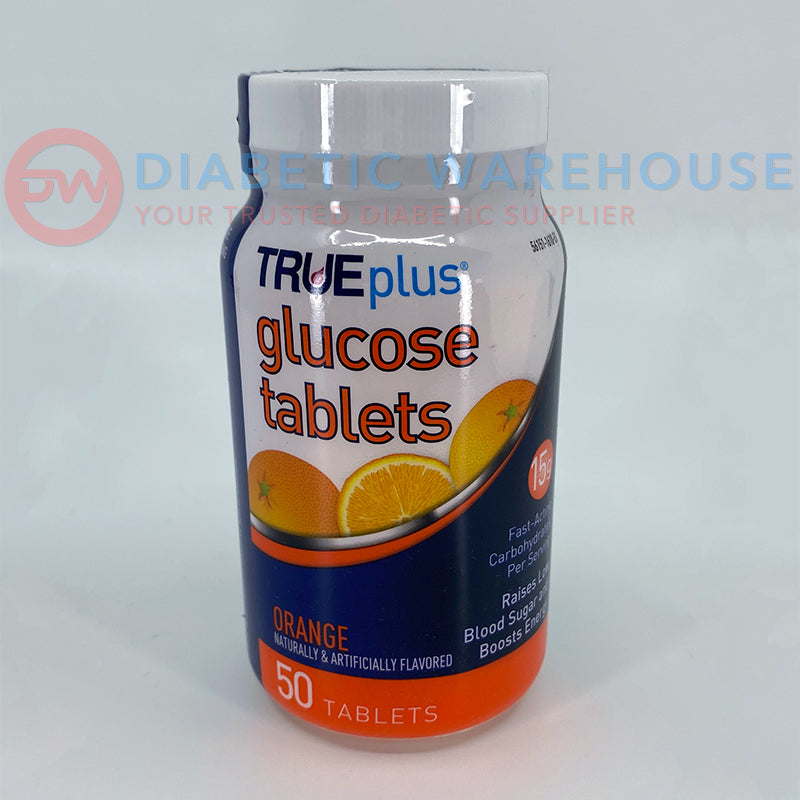 TRUEplus Glucose Tablets - Orange 50 ct